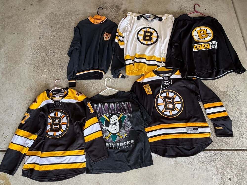 Vintage Boston Bruins And Mighty Ducks NHL Hockey Jersey  Lot